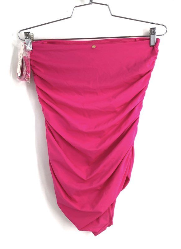 Victoria's Secret Hot Pink Ruched Bandeau One Piece Swimsuit Women's M NWT