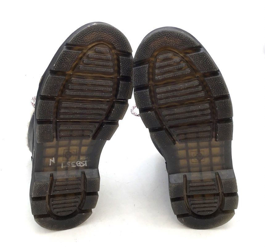 Dr. Martens Combs W Black Faux Fur Lined Combat Boots Women's Size 9