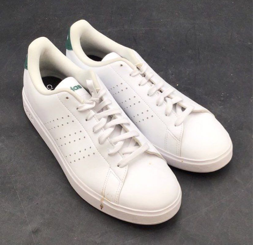 Adidas Advantage Base White Green Sneakers Men's Size 10