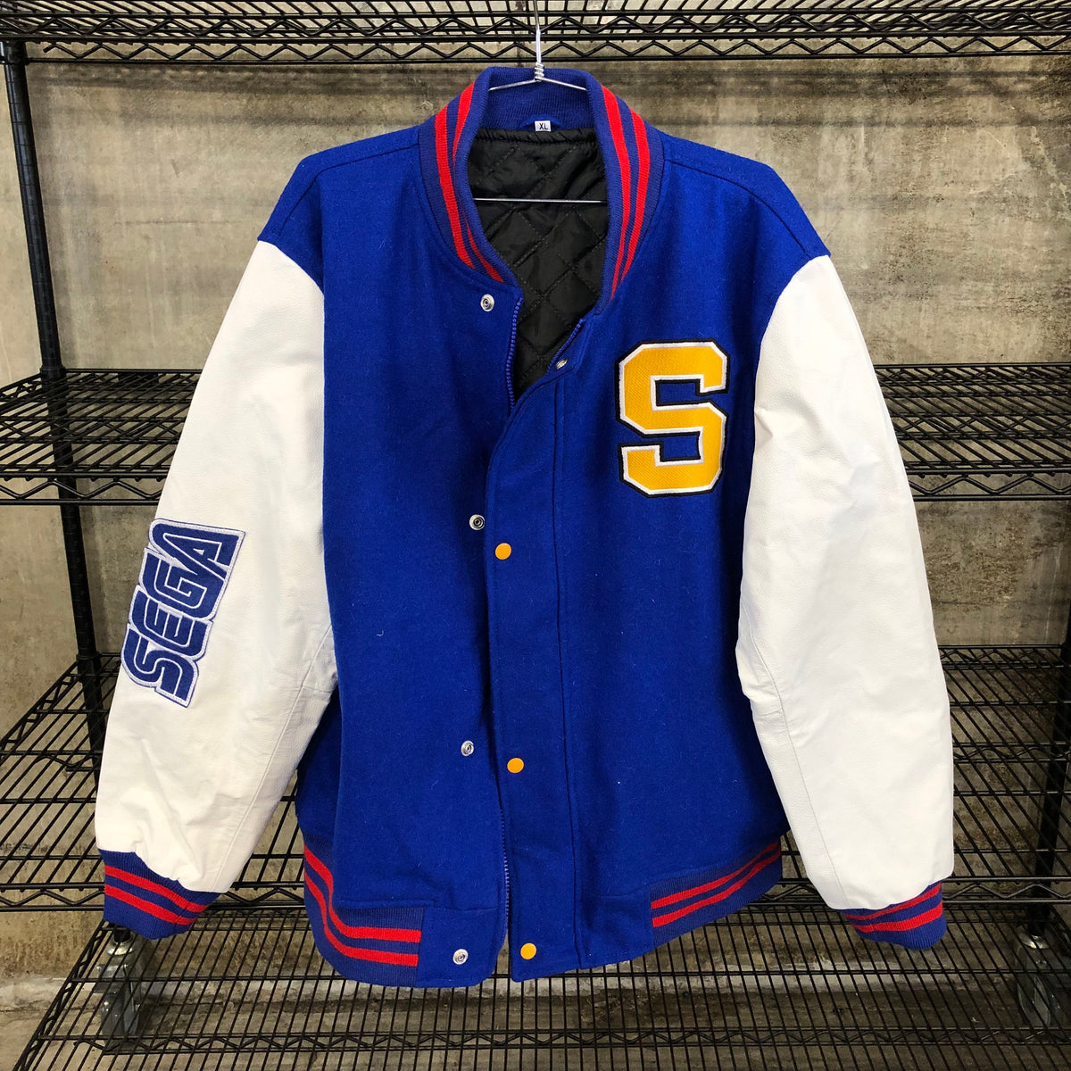 Sega Sonic the Hedgehog 2 Men's Blue/White Varsity Jacket - Size XL