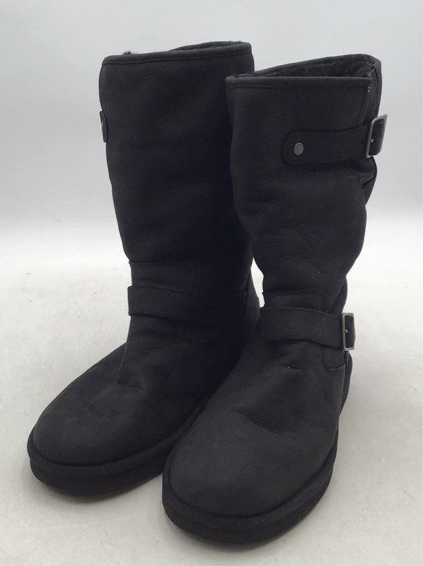 UGG Women&#39;s Black Round Toe Pull-On Riding Boots - Size 9