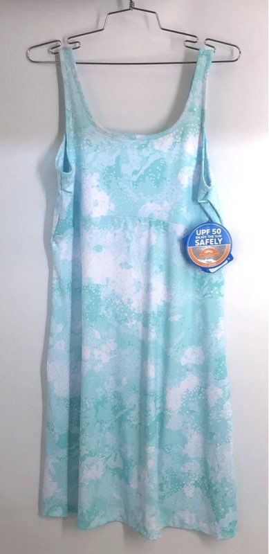 Columbia Women's PFG Freezer III Dress Blue White Sun Protection Sz M NWT