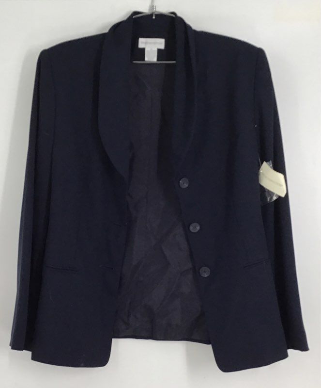 NWT Worthington Women&#39;s Navy Blue Shawl Collar Single-Breasted Blazer - Size 12