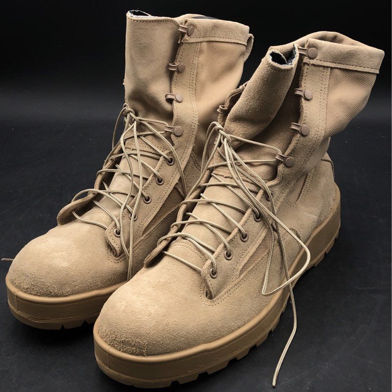 Wellco US Army Flight Combat Vehicle Crewman Tan Suede Boots Size 15.5 R