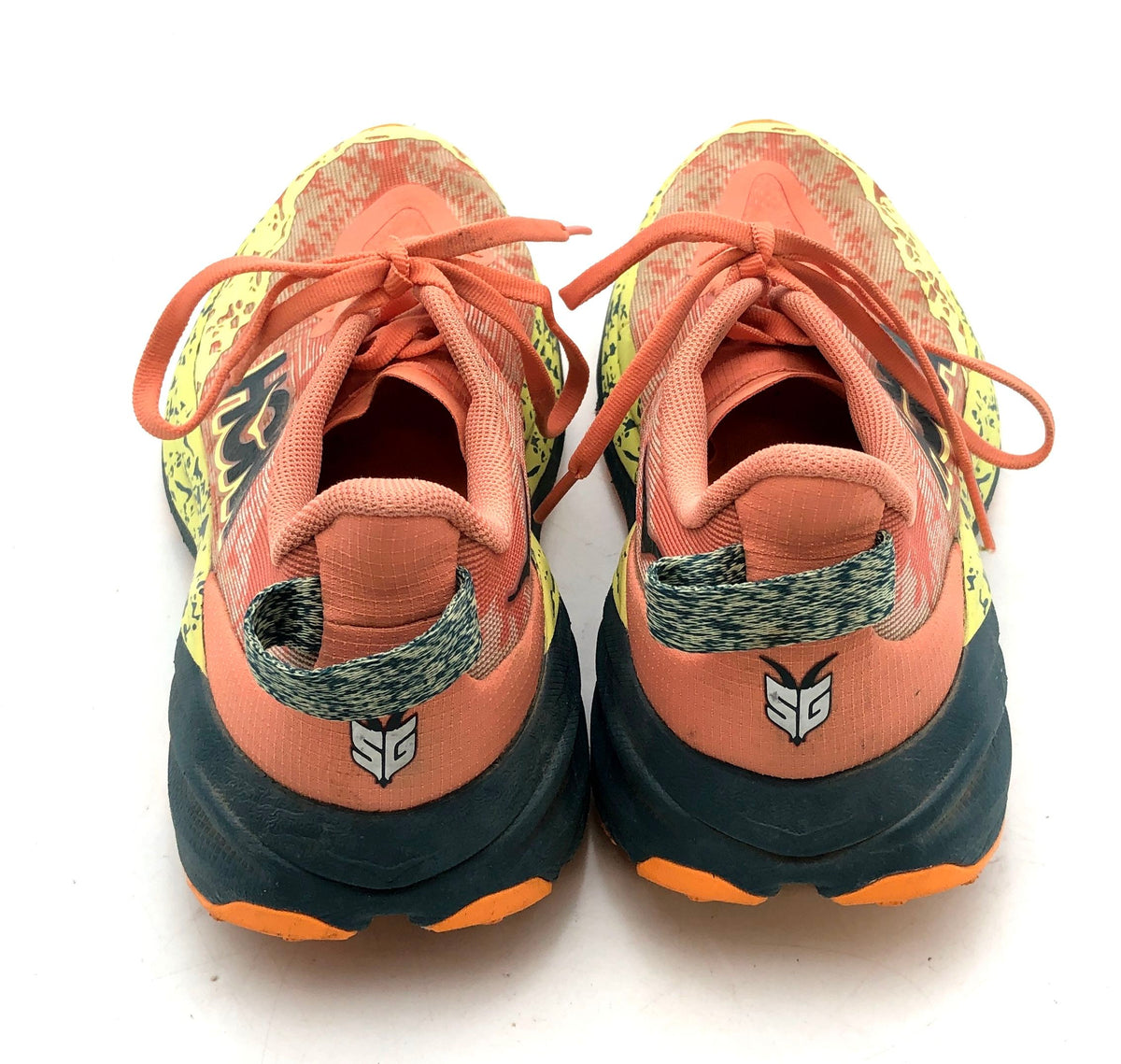 Hoka One One Speedgoat 5 Coral Orange Yellow Trail Running Shoes Women's 8.5