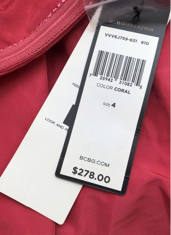 NWT BCBGMaxazria Women's Coral Mini Dress - Size 4