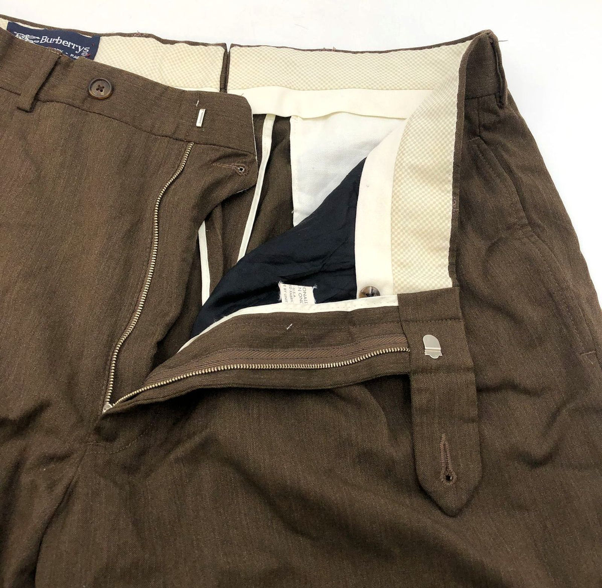 Vintage Burberrys Men's Designer Brown Suit/Dress Pants - Size ~32x27 (+COA)