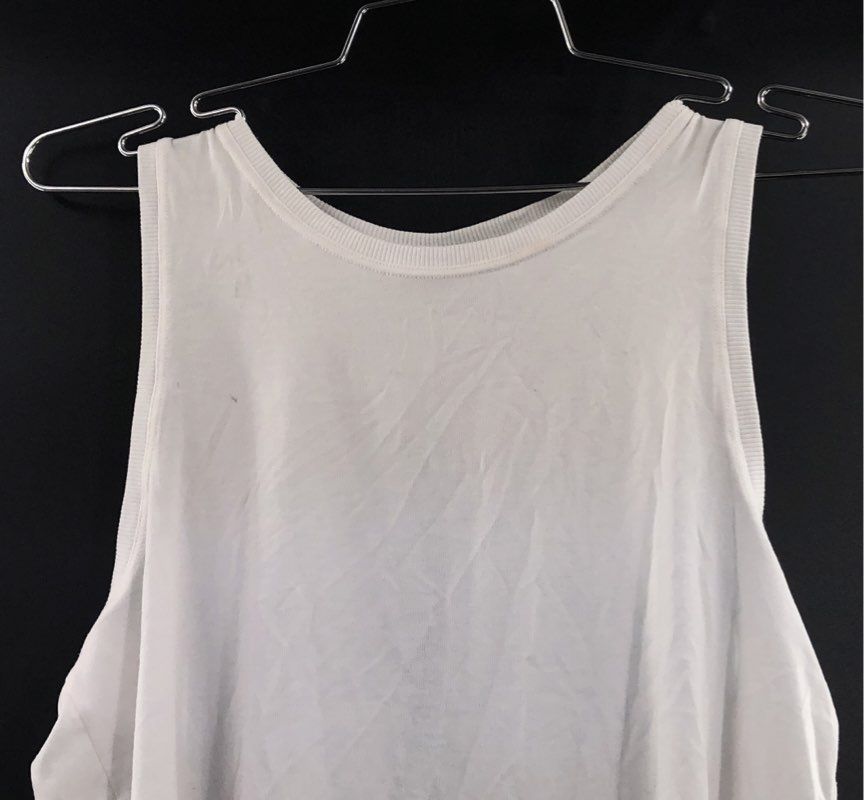 Athleta Women's White Tank Top Keyhole Back High-Low Hem Sleeveless Sz XS