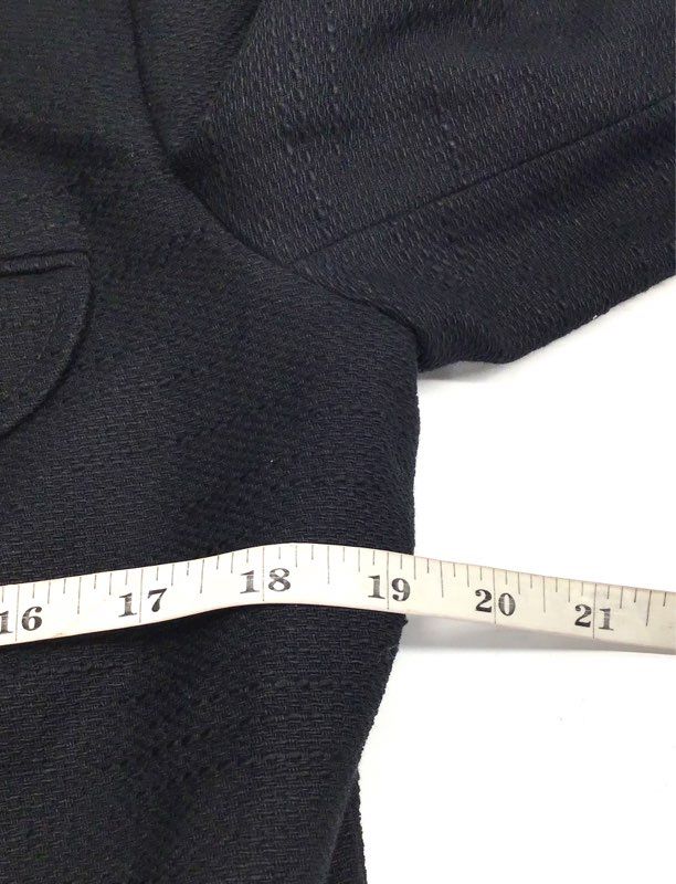 Banana Republic Women's Black Textured Cotton Linen Collarless Jacket Sz 10