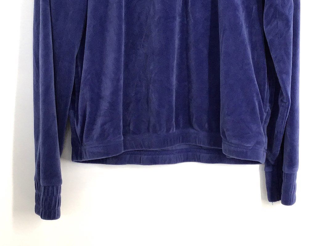 FILA Women's Purple Velour Quarter Zip Pullover Hoodie Logo Sz S