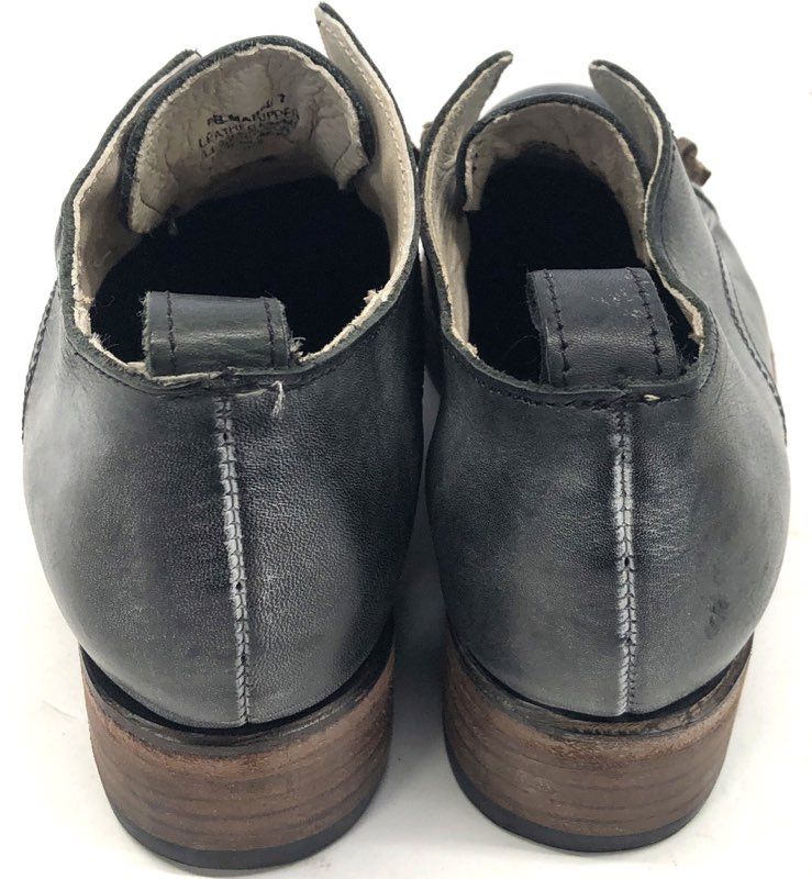 Freebird by Steven Mabel Black Distressed Leather Oxford Shoes Women's Size 7