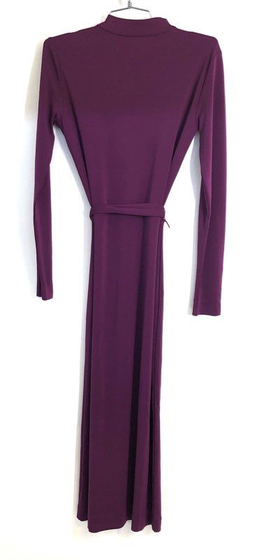 Ann Taylor Women's Purple Mock Neck Shoulder Button Belted Dress Sz 2 NWT