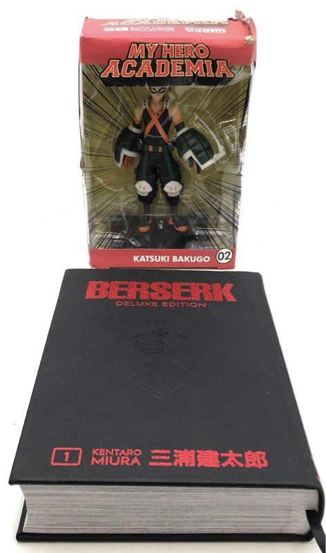 My Hero Academia Bakugo Figure ABYstyle & Berserk Deluxe Edition Vol 1 Manga Lot