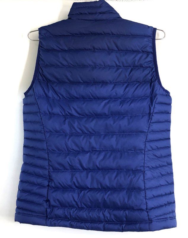 Patagonia Women's Down Sweater Vest Blue Quilted Puffer Mock Neck Size S