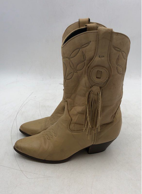 Laredo Women&#39;s Tan Leather Cowgirl Western Boots - Size 6.5M