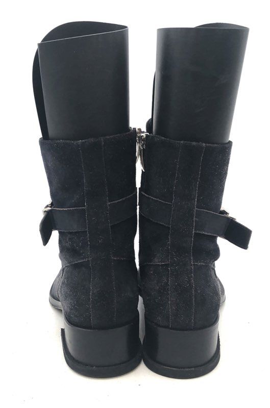 Paciotti Via Sant'Andrea Milano Suede Buckle Ankle Boots Black Size 7.5