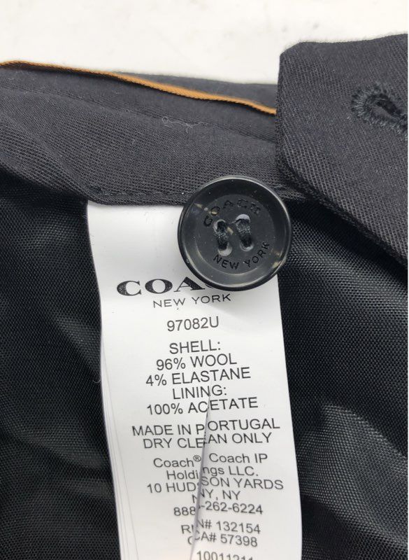 Coach 1941 Men's Black Wool Blend Slim Fit Dress Trousers Portugal Size 30