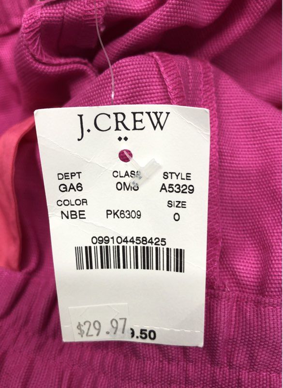 J.Crew Women's Pink Pull-on Textured Cotton Shorts Size 0 NWT