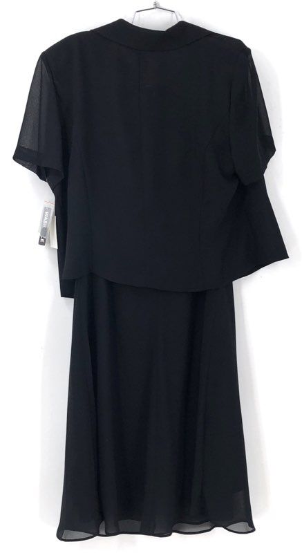 NWT Danny & Nicole Women's Black A-Line Dress W/Jacket 2-Piece Set - Size 18W