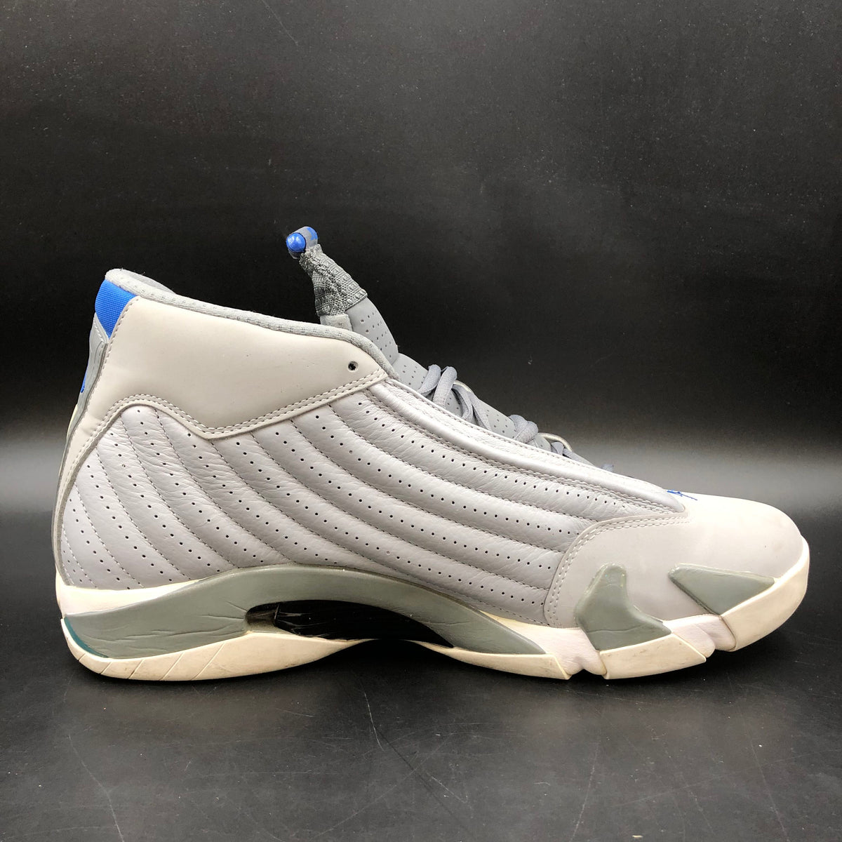 Nike Air Jordan 14 Retro Wolf Grey Sport Blue Sneakers Size 14 COA