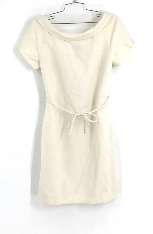 Tory Burch Women&#39;s Ivory Cowl Neck Short Sleeve Mini Dress - Size 6