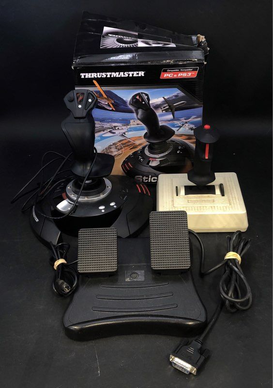 Thrustmaster T.Flight Stick X Joystick Rudder Pedals PC PS3 Flight Sim Lot