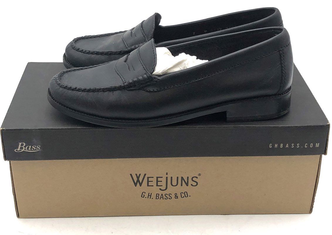G.H. Bass & Co. Weejuns Kathleen Black Leather Penny Loafers Lot of 2 Size 7 M