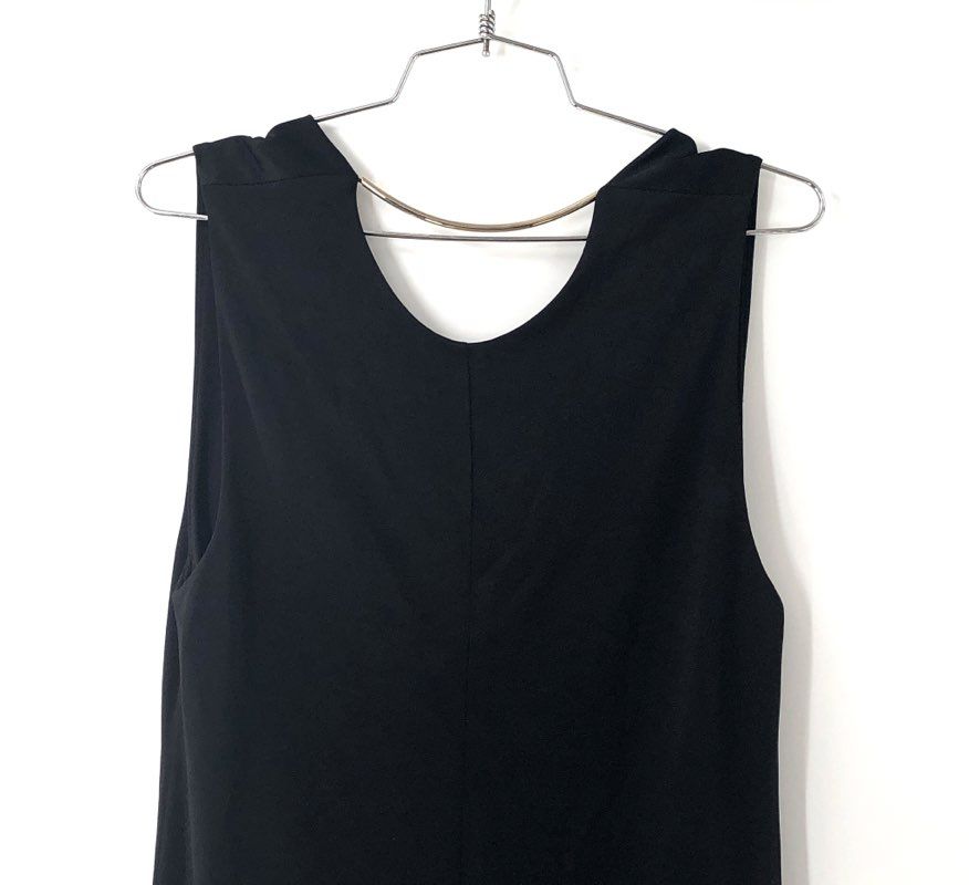 T by Alexander Wang Women's Black Draped Cowl Back Metal Bar Neck Dress Sz S NWT