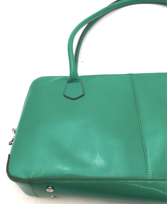 Hobo The Original Green Leather Structured Shoulder Bag Silver Hardware