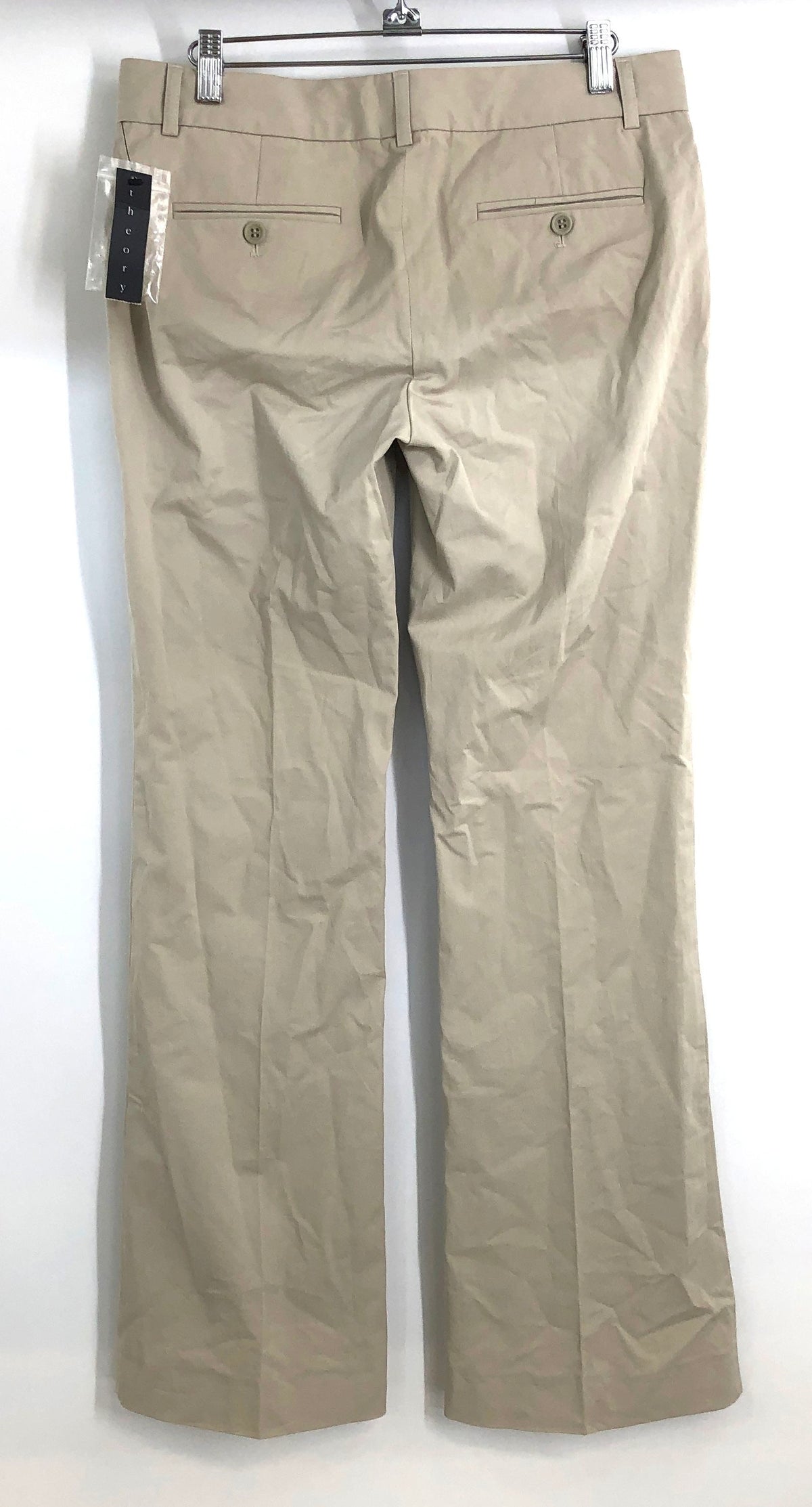 Theory Women's Max C Radar Pants Barley Beige Cotton Stretch Made in USA Size 6