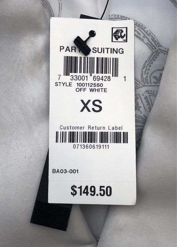 INC International Concepts Men's Off White Double Breasted Blazer XS NWT