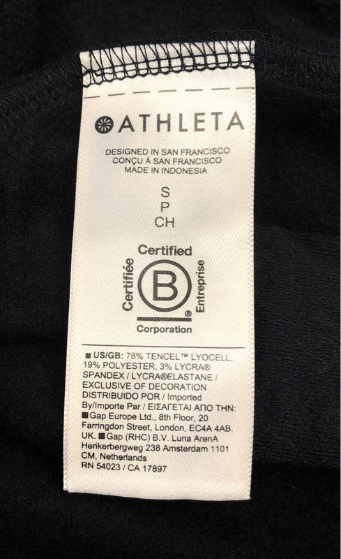 Athleta Women's Black Tencel Lyocell Zip Pocket Sweatshirt Dress Sz S