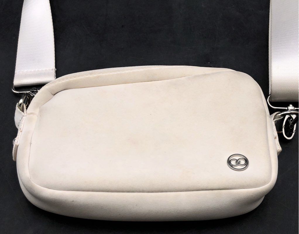 Lululemon White Neoprene Perforated Crossbody Belt Bag Small