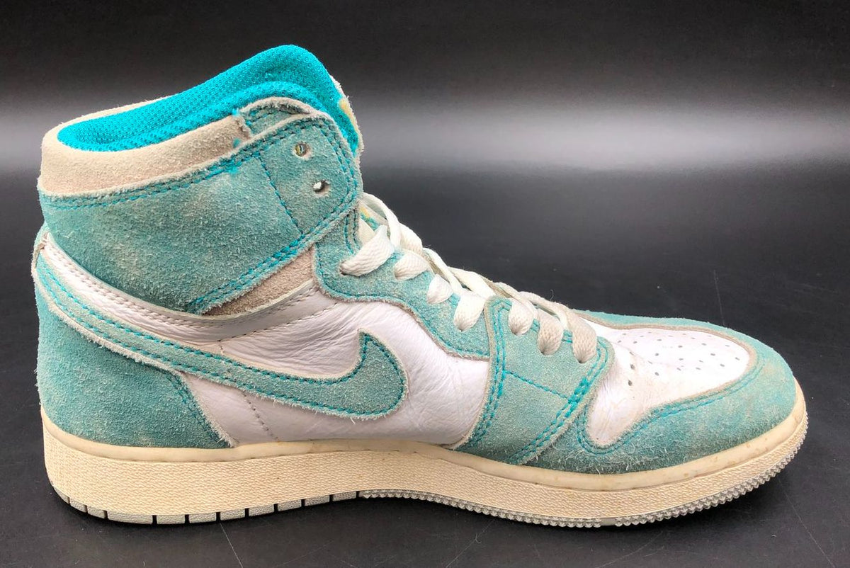 Nike Jordan 1 Retro High OG GS 'Turbo Green' White/Teal Sneakers - Sz 6Y (+COA)