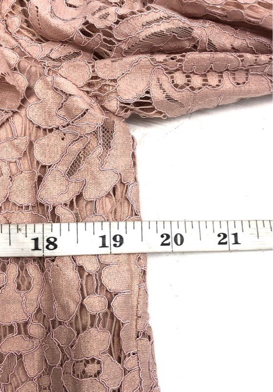 BCBGMAXAZRIA Women's Leonora Lace Ruffle Mini Dress Shadow Blush Pink Sz S NWT