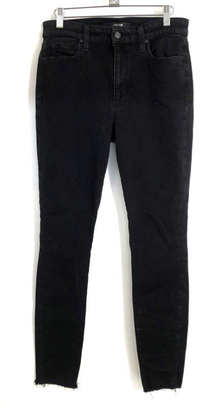Joe's Jeans Women's The Charlie Flawless High Rise Skinny Black Raw Hem Sz 28