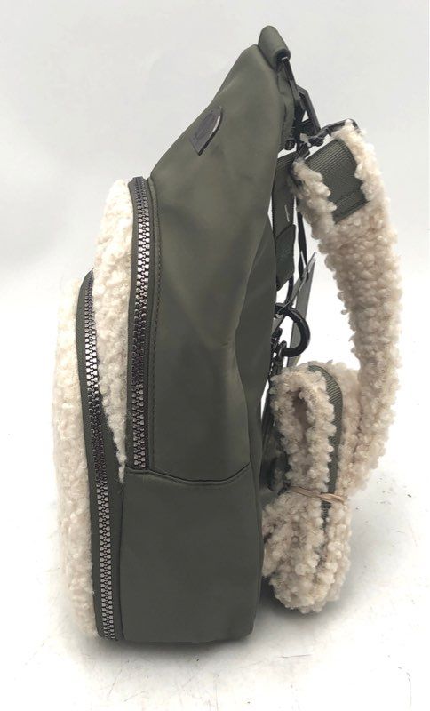 House of Harlow 1960 Olive Green Nylon Sherpa Sling Crossbody Bag NWT