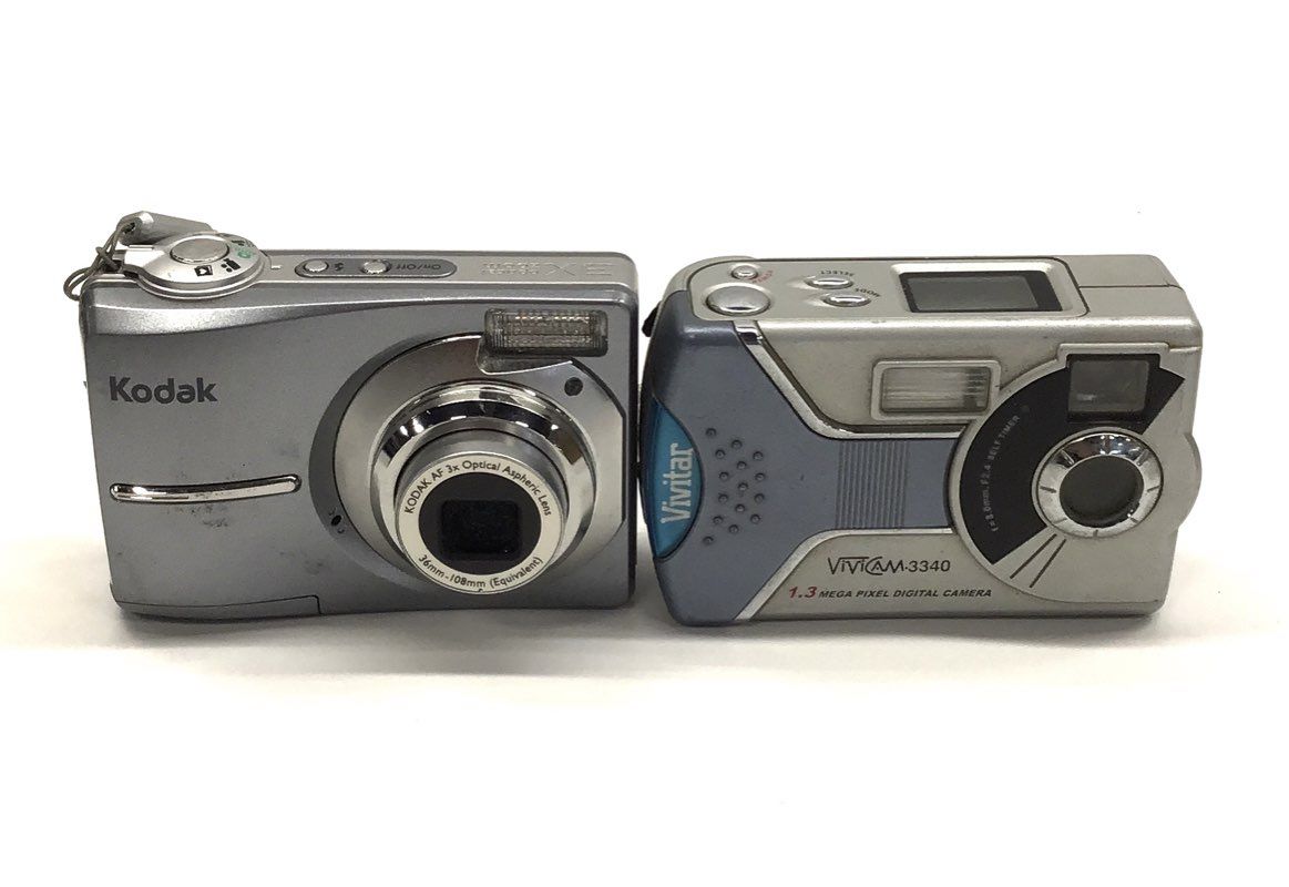 Mixed Film & Digital Point & Shoot Camera Lot 6 Pcs Kodak Minolta Polaroid