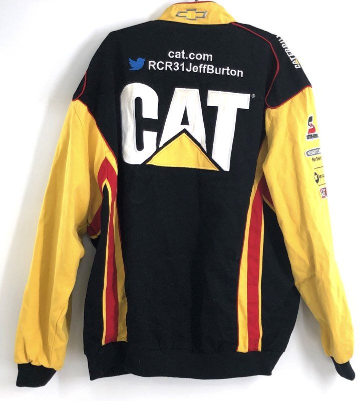 JH Design NASCAR Caterpillar Jacket Jeff Burton RCR #31 Black Yellow 3XL