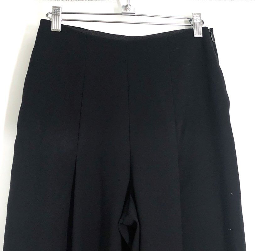 Armani Exchange Women's Black Icon Period Pleated Wide Leg Trousers Sz 2