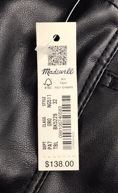 NWT Madewell Women's Black The Perfect Vintage Straight Dress Pants - Size 32
