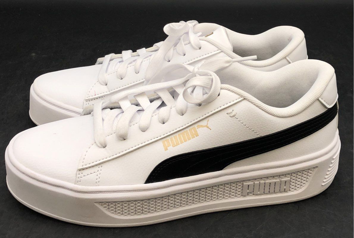 Puma Men's Smash Platform V3 White Athletic Shoes - Size 9