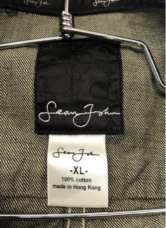 Sean John Men's Blue Denim Jean Jacket Vintage Y2K Oversized Script Sz XL