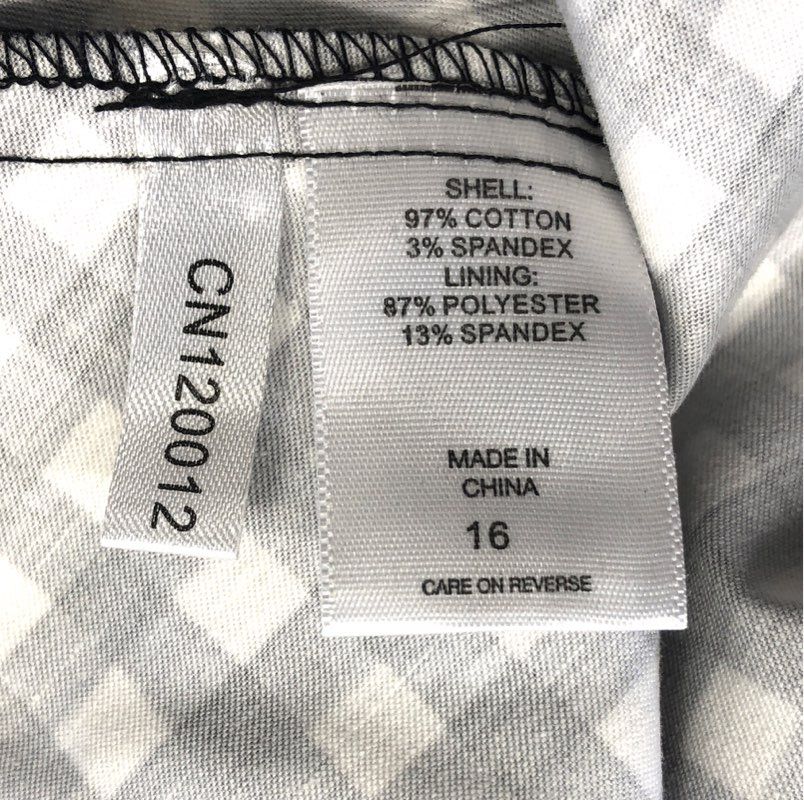 New York & Company Women's Black White Gingham Sleeveless V-Neck Dress NWT Sz 16