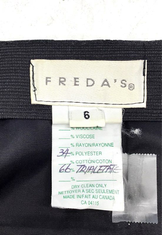 Freda's Women's Black Asymmetric Overlap Straight Leg Dress Pants Canada Sz 6