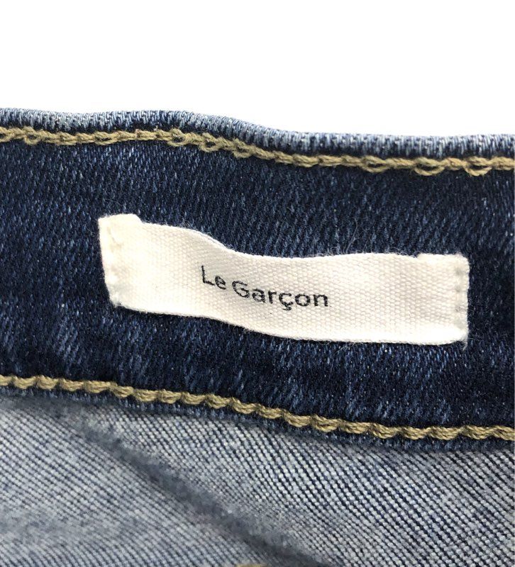Frame Women's Le Garcon Slim Boyfriend Jeans Blue Distressed Denim Size 25