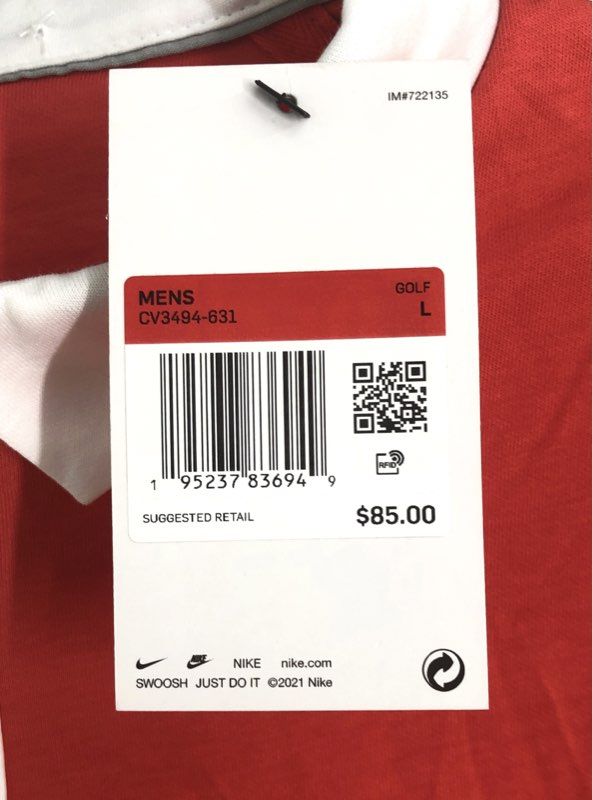 Nike Men's Golf Dri-FIT Colorblock Polo Shirt Red Black NWT Size L