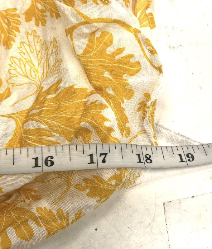 Bahia Women's Shelley Beach Dress Yellow White Floral Leaf Ruffle NWT Size M