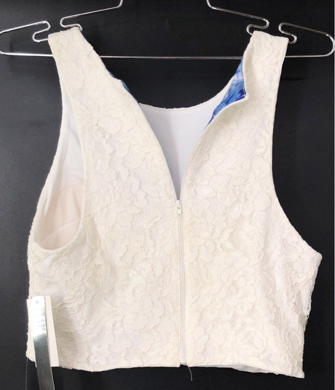 NWT My Michelle Women's Ivory Cropped Blouse - Size 11