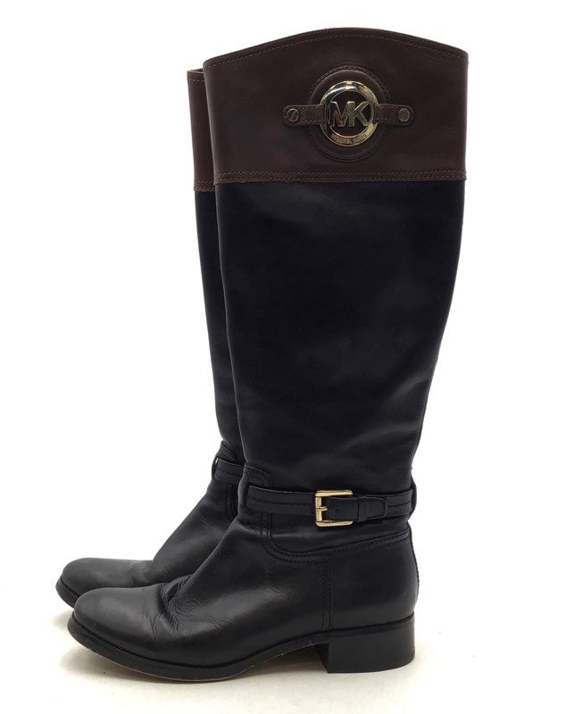 Micheal Kors Women&#39;s Black Leather Riding Boots - Size 6.5M